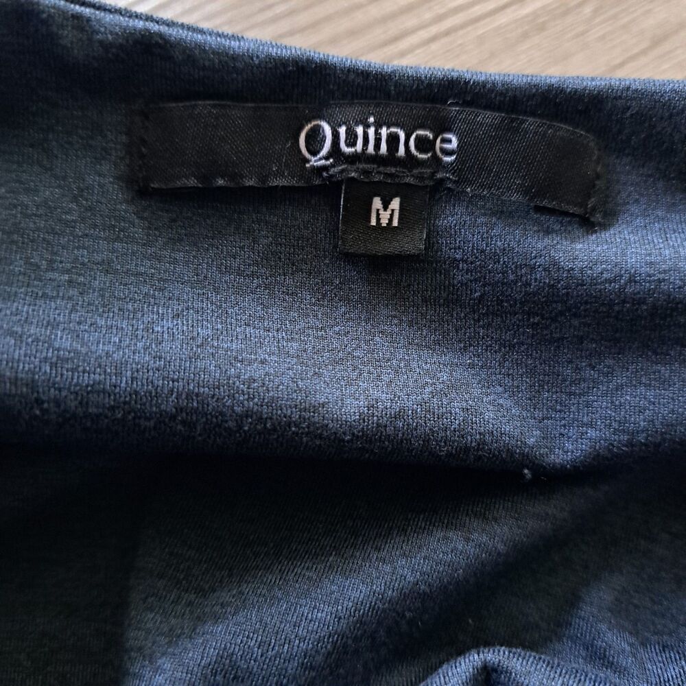 Quince Flowknit  Ultra Soft Fit & Flare Boho Summer Chic Midi Dress Medium Navy - Picture 5 of 11